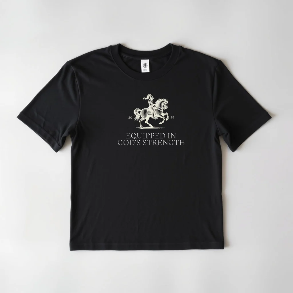 Black Design Equipped In God s Strenghth 2 — custom print by Terri's Closet