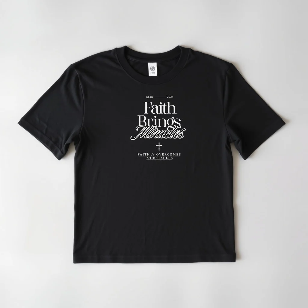 Black Design Faith Brings Miracles 1 — custom print by Terri's Closet