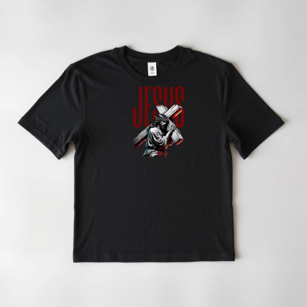 Black Design JESUS(Red) 2 — custom print by Terri's Closet