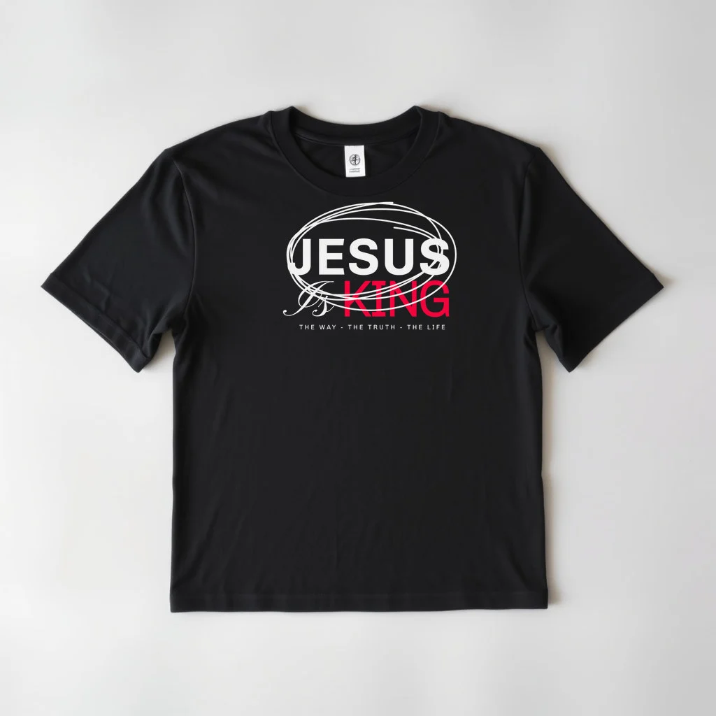 Black Design Jesus Is King Red 1 — custom print by Terri's Closet
