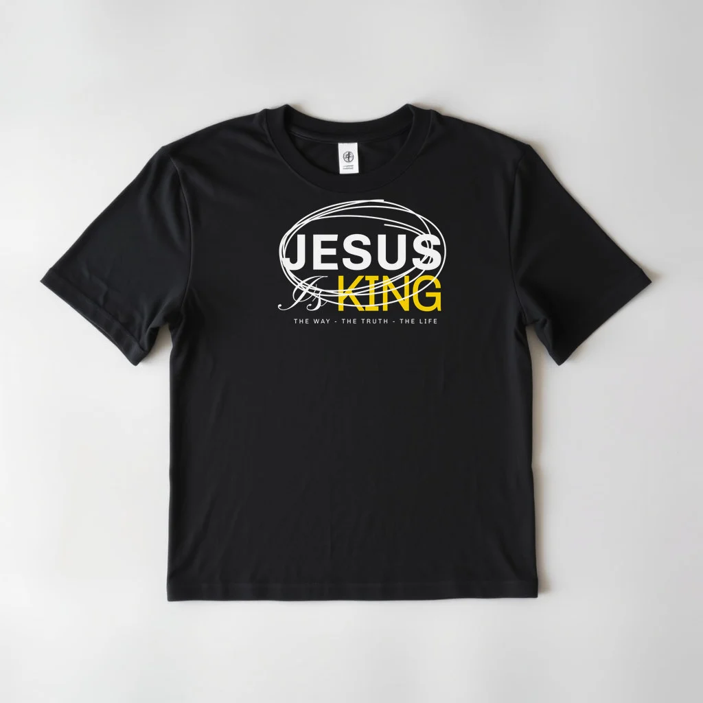 Black Design Jesus Is King Yellow 1 — custom print by Terri's Closet