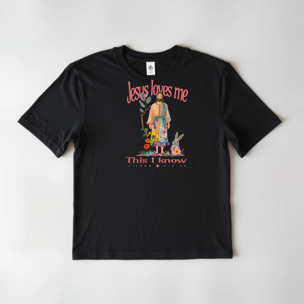 Christian Easter Girls Jesus loves me — custom print by Terri's Closet