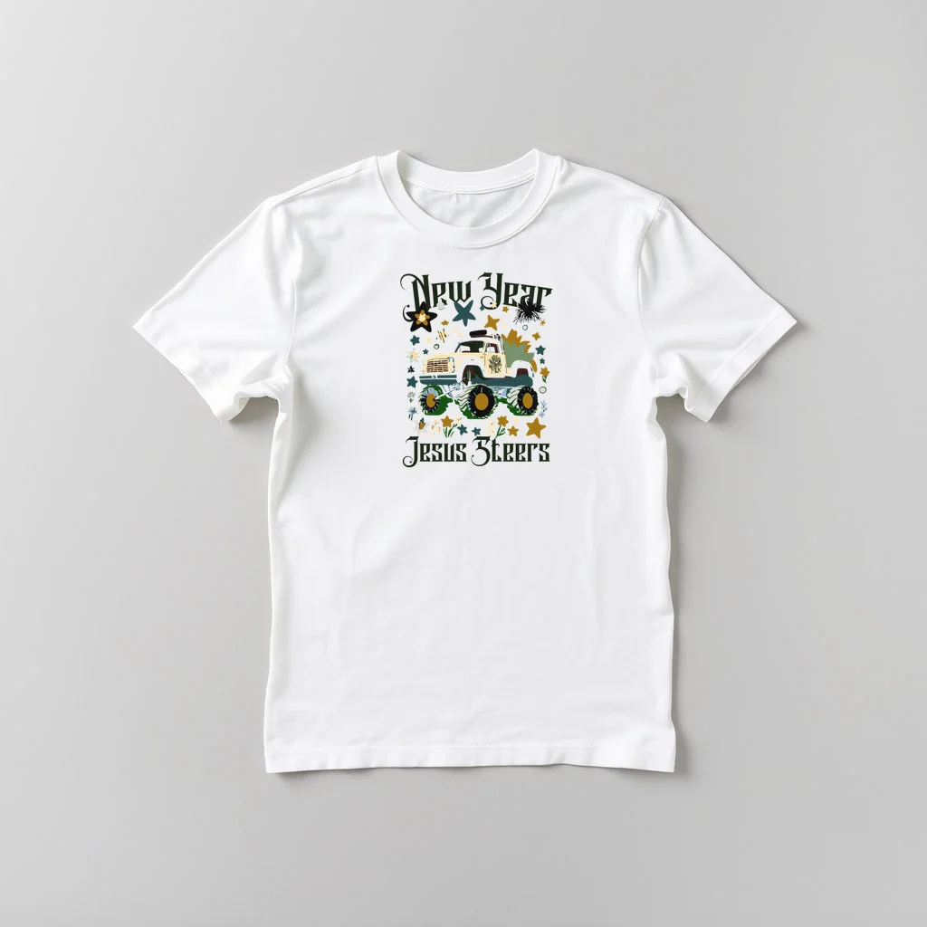 Christian New Year Boys Jesus Steers — custom print by Terri's Closet
