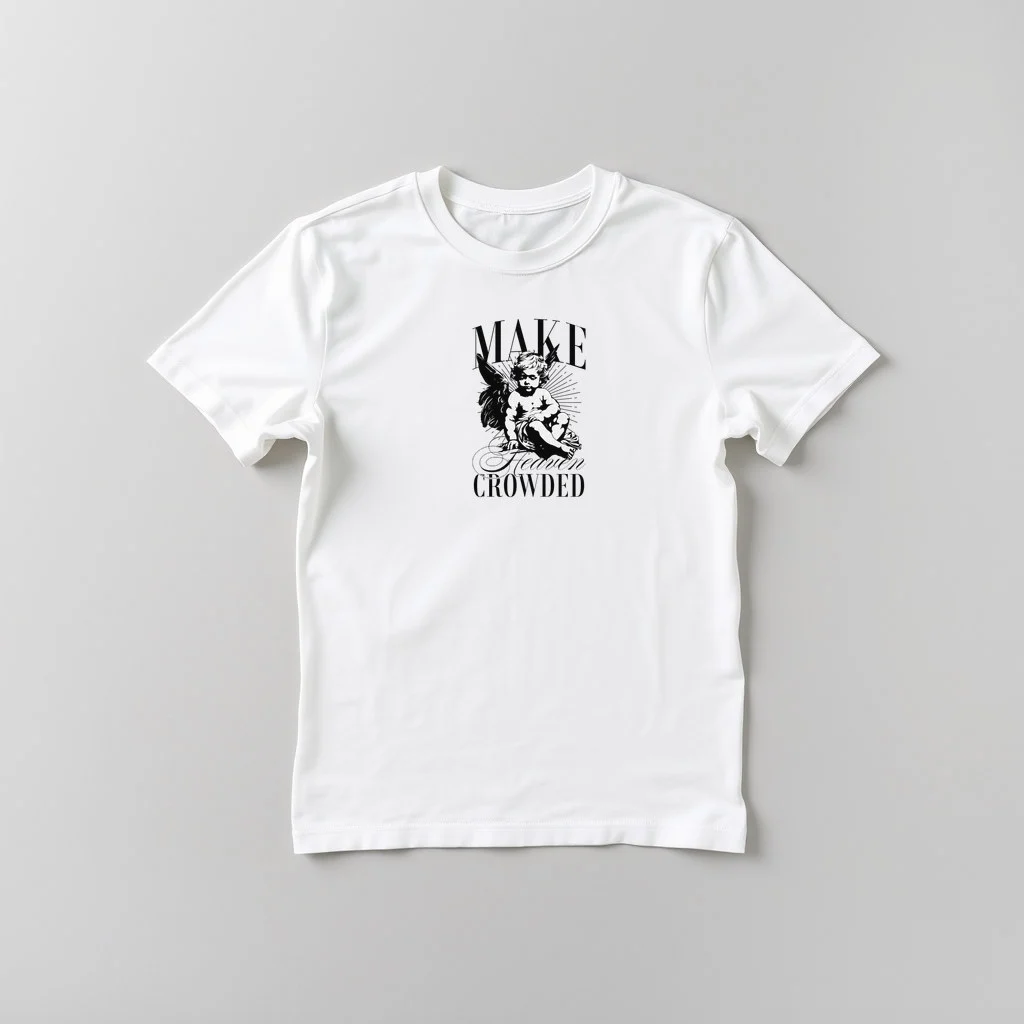 Make Heaven Crowded T Shirt Design Template — custom print by Terri's Closet