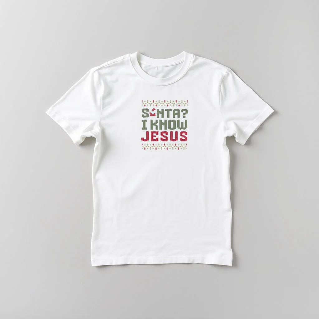 Santa I know Jesus — custom print by Terri's Closet