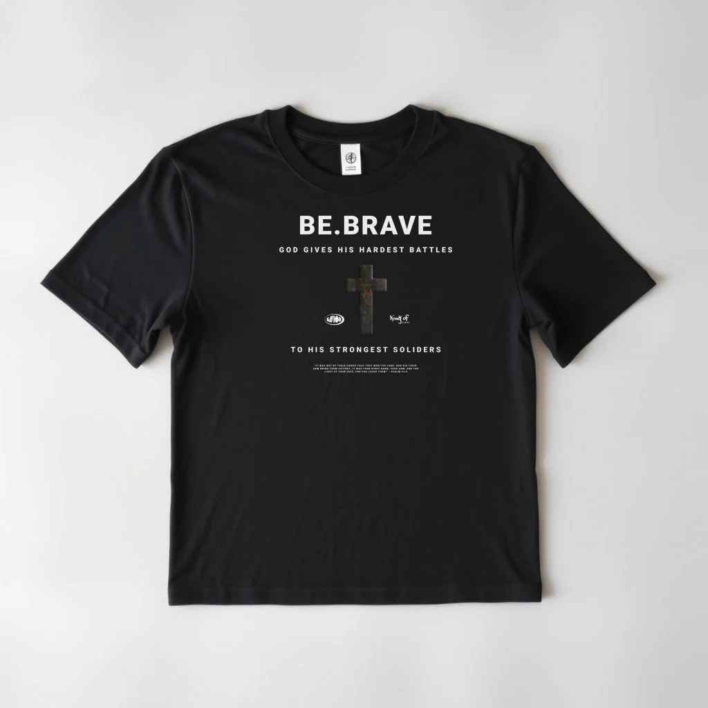 TakeItEasy Christian Mens BE BRAVE — custom print by Terri's Closet