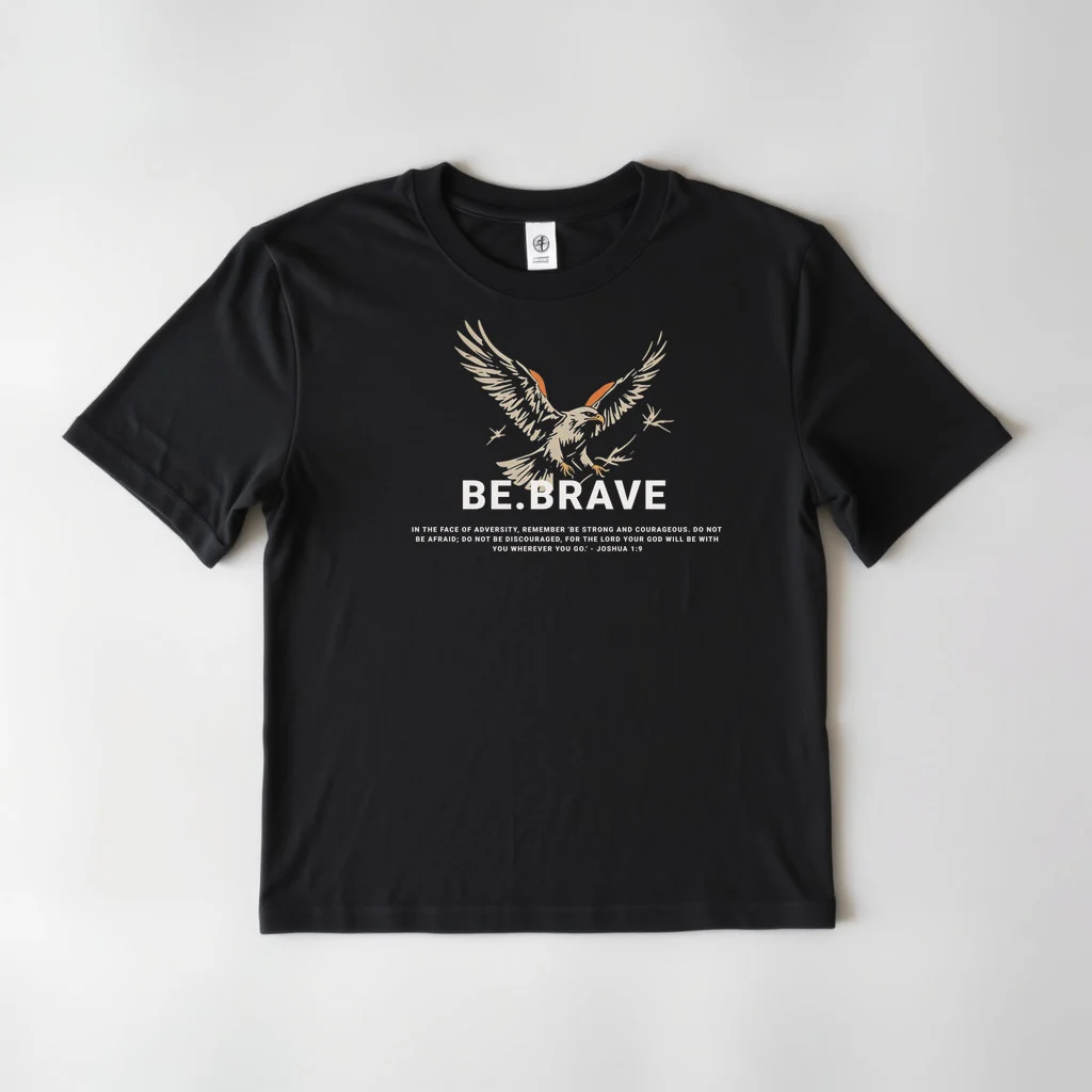 TakeItEasy Christian Mens BE BRAVE BIRD 1 — custom print by Terri's Closet